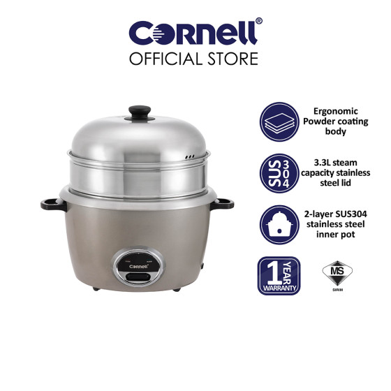 Cornell SteamPro with Huge Multilayers SUS304 Cookwares (Individually Detachable) Rice Cooker | CRC-CP220SS