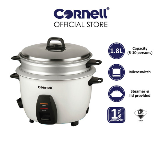 Cornell Conventional Rice Cooker 1.8 Litre | CRC-CS182ST