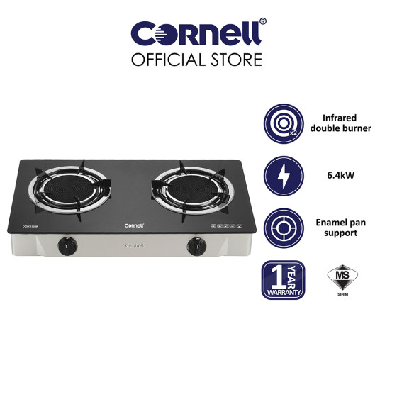 Cornell Infrared Glass Stove Double Burner | CGS-G155GIR