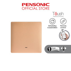 Toush Smart Switch GOLD 1 Gang Without Neutral C/W Smartphone App, Scheduling | T891101SS-ZBS(GD)
