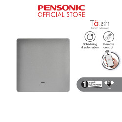 Toush Smart Switch GREY 1 Gang Without Neutral C/W Smartphone App, Scheduling | T891101SS-ZBS(GR)