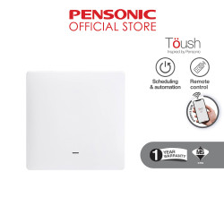 Toush Smart Switch WHITE 1 Gang Without Neutral C/W Smartphone App, Scheduling| T891101SS-ZBS(WH)