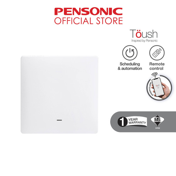 Toush Smart Switch WHITE 1 Gang Without Neutral C/W Smartphone App, Scheduling| T891101SS-ZBS(WH)