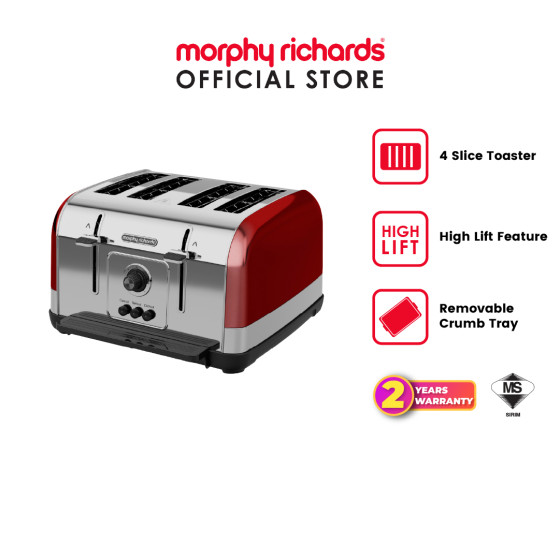 [NEW] Morphy Richards Venture 4 Slice Toaster (RED) | 240133