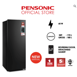 Pensonic 1 Door Refrigerator Black color 180L | PRS-1800