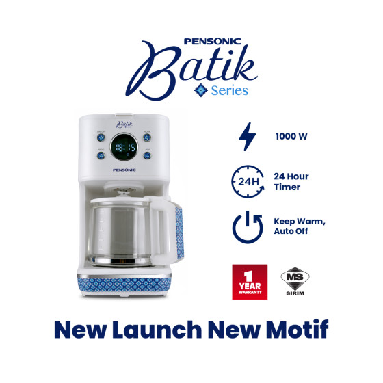 [ NEW ] Pensonic Batik Series Coffee Maker (1.5L) | Mesin Kopi Siri Batik (1.5L)