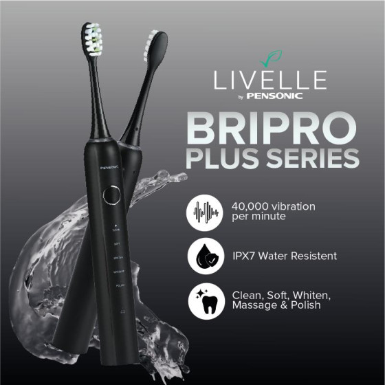 [ NEW ] Pensonic Livelle Bripro Plus Series Sonic Toothbrush | STS5001BK