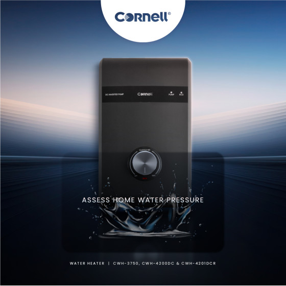 Cornell Instant Water Heater DC Pump with Rain Shower | CWH-4201DCR