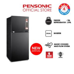 Pensonic 2 Doors Refrigerator 365L | PRT-3650i