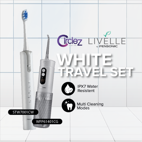 [White Travel Set] Water Flosser +Electric Toothbrush