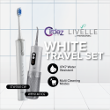 Livelle Combo Hype Water Flosser & BriPro Sonic Tootbrush | WHITE TRAVEL SET