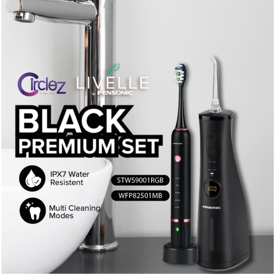[Black Premium Set] Water Flosser +Electric Tootbrush