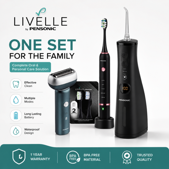 [Best Value Collection - Family Pack] Pensonic Livelle include water floss, shaver, electric toothbrush